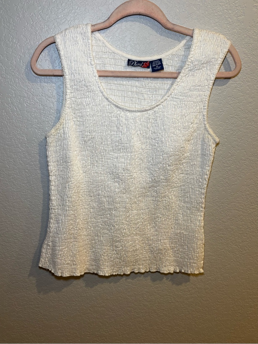 Perch Textured Cream Ribbed Tank Top
